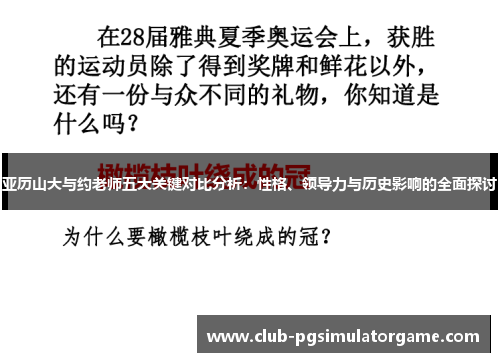亚历山大与约老师五大关键对比分析：性格、领导力与历史影响的全面探讨
