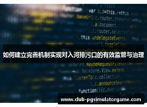 如何建立完善机制实现对入河排污口的有效监管与治理