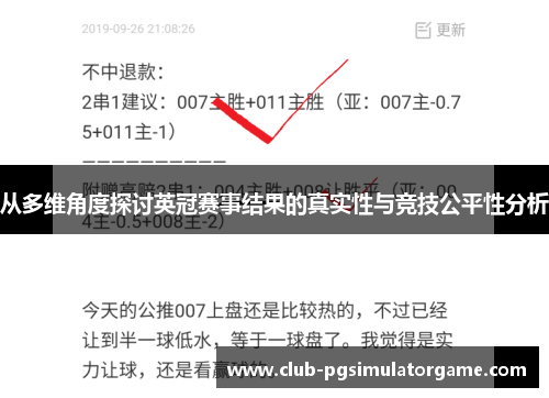 从多维角度探讨英冠赛事结果的真实性与竞技公平性分析